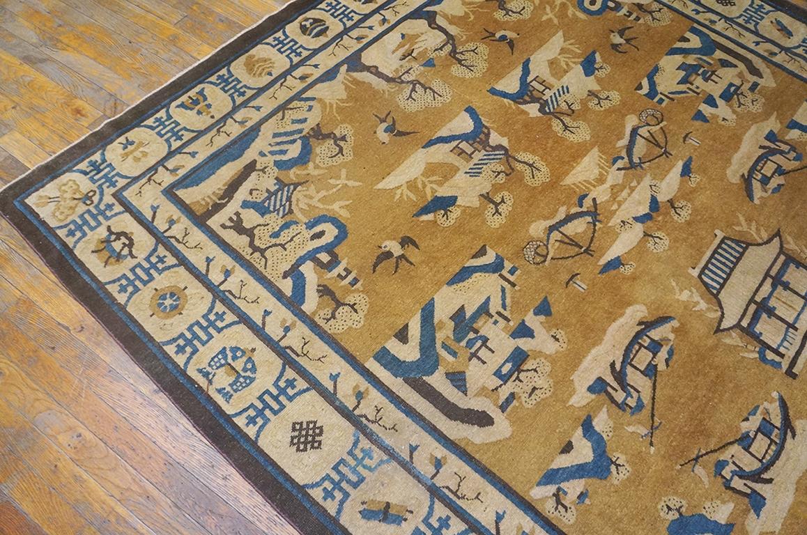 Chinois Tapis Ningxia chinois ancien de 6' 10
