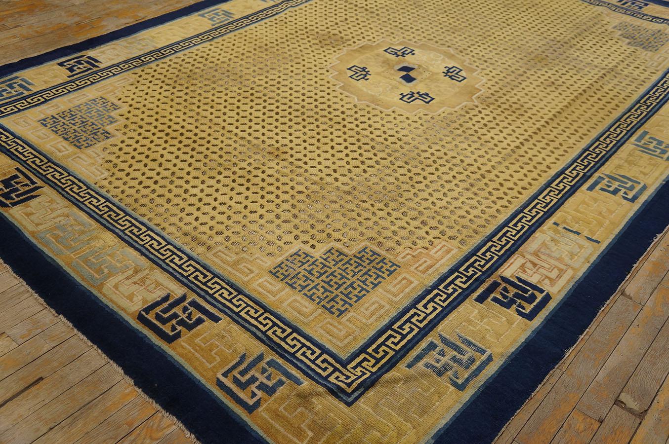 Chinesischer Ningxia-Teppich aus dem 18. Jahrhundert ( 7' x 10' 2''- 213 x 309 cm) (Qing-Dynastie) im Angebot