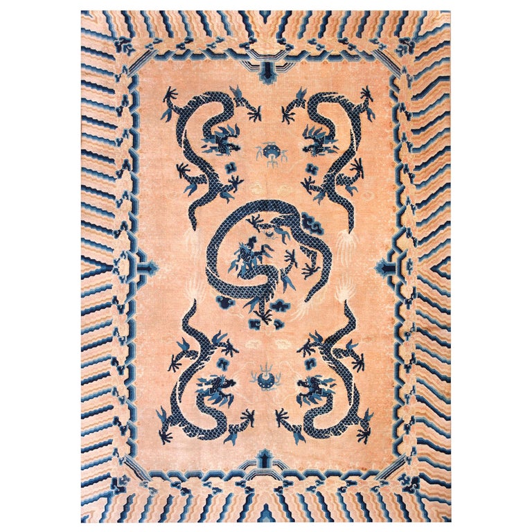 Antique Chinese Ningxia Rug 7' 2