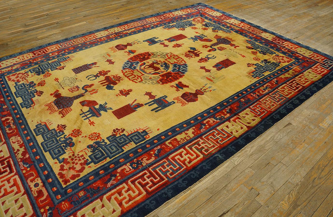 19th Century W. Chinese Ningxia Carpet ( 8'2'' x 11'8'' - 250 x 355 ) For Sale 6