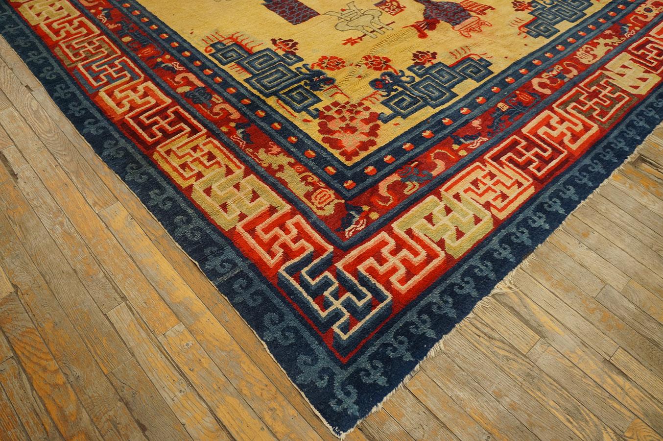 19th Century W. Chinese Ningxia Carpet ( 8'2'' x 11'8'' - 250 x 355 ) For Sale 7