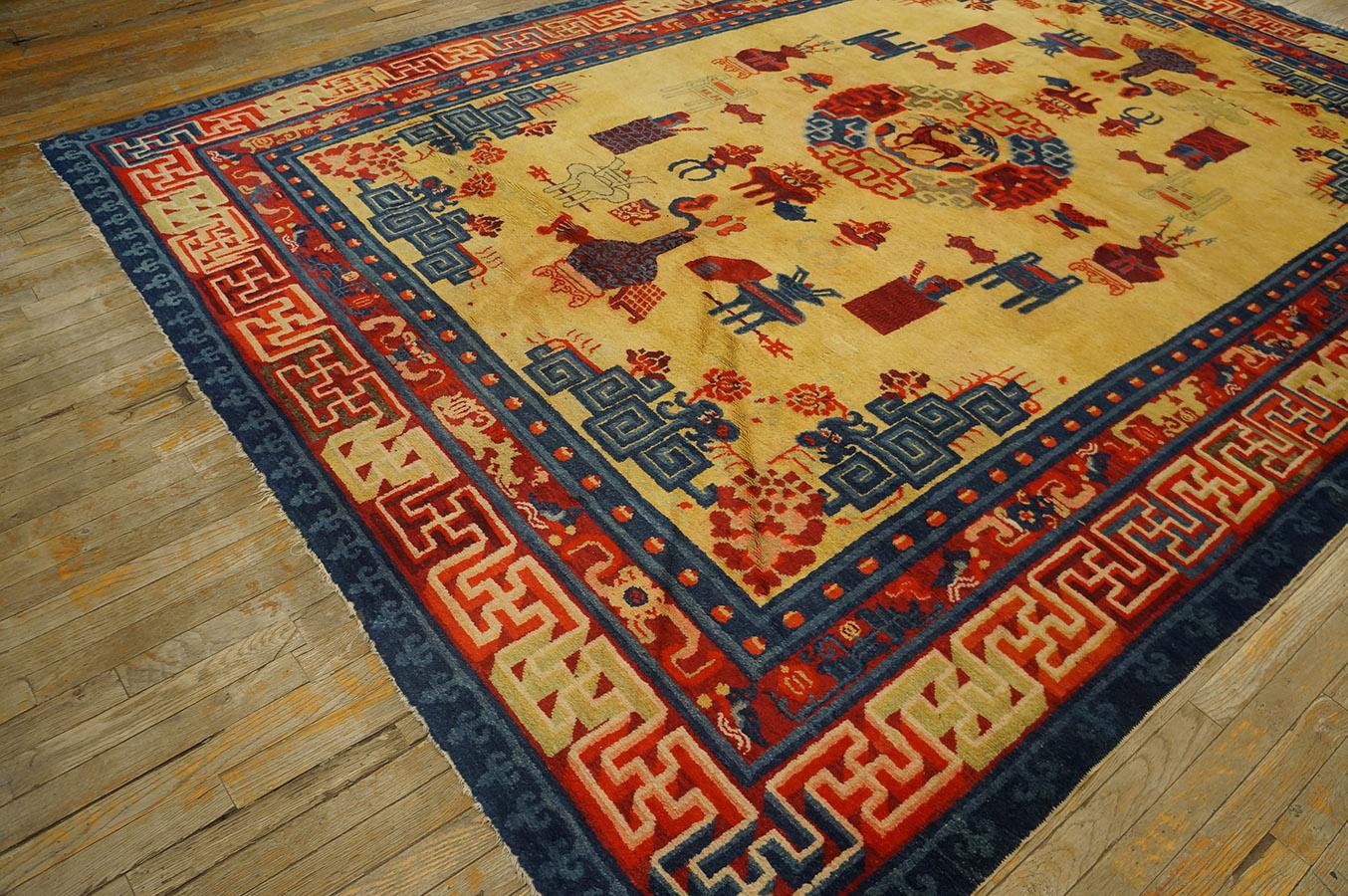 Tapis chinois Ningxia du 19ème siècle ( 8'2'' x 11'8'' - 250 x 355 ) en vente 7