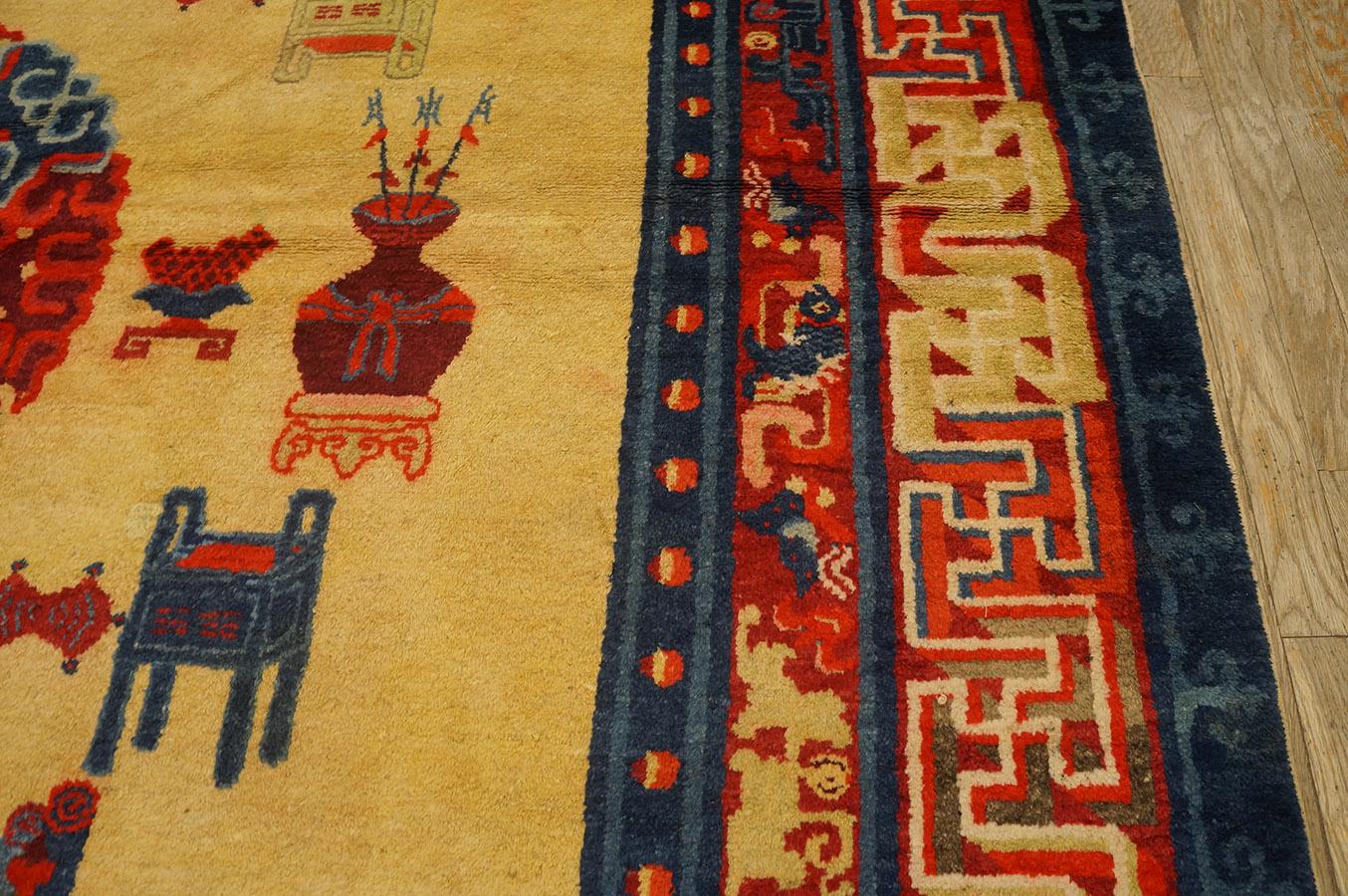 19th Century W. Chinese Ningxia Carpet ( 8'2'' x 11'8'' - 250 x 355 ) For Sale 9