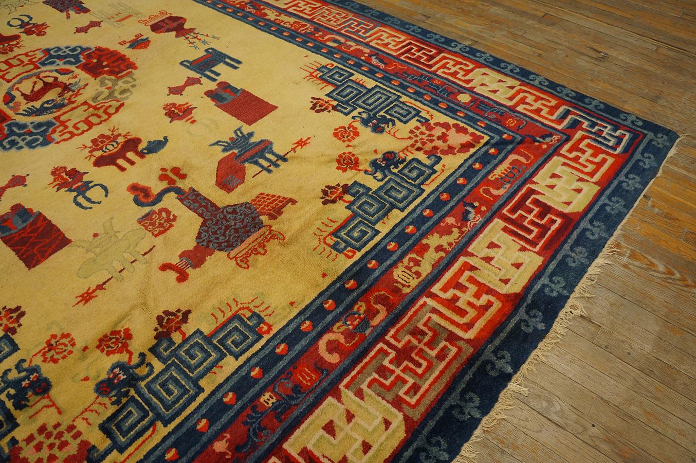 Late 19th Century 19th Century W. Chinese Ningxia Carpet ( 8'2'' x 11'8'' - 250 x 355 ) For Sale