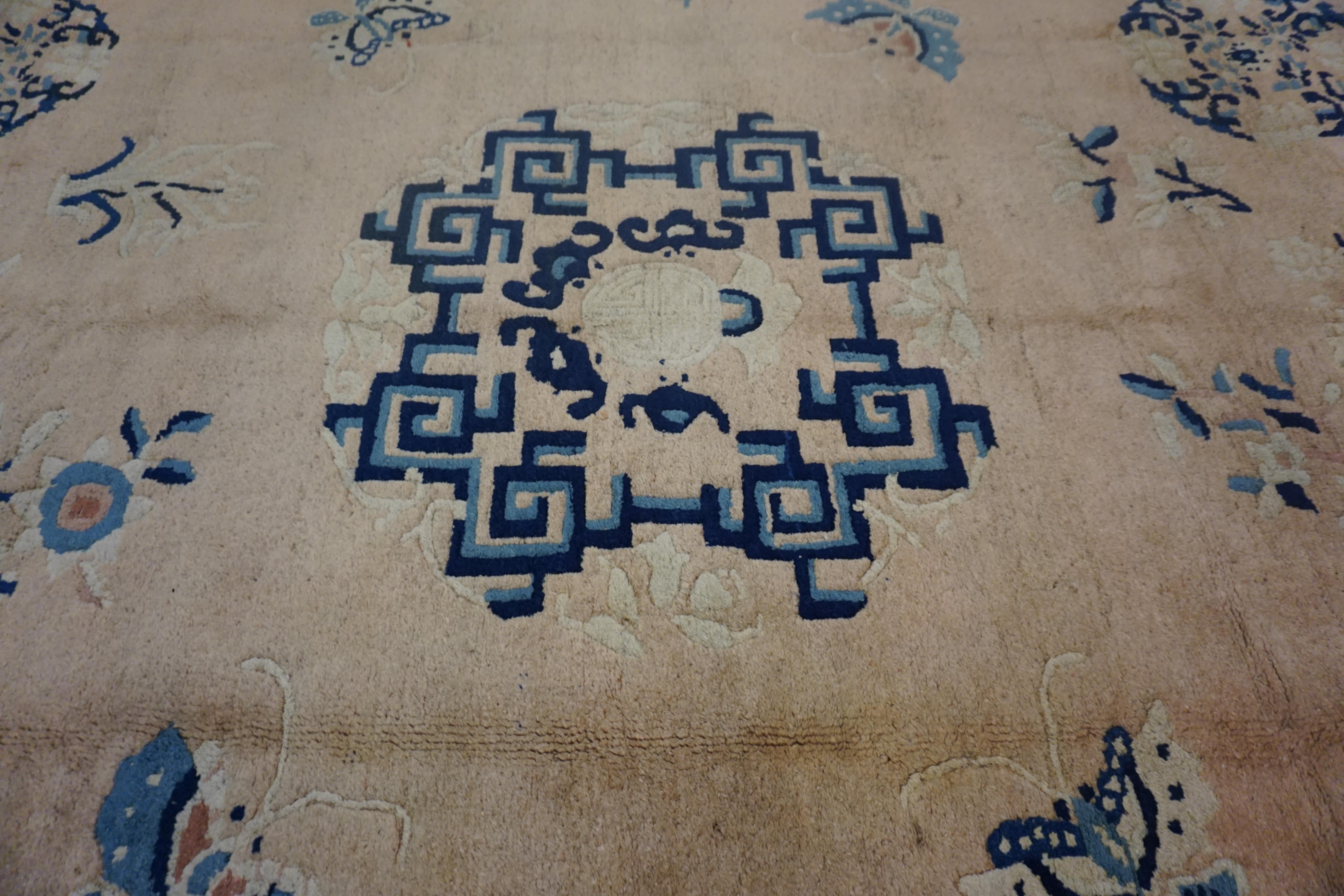 Tapis chinois Ningxia de la fin du 19ème siècle ( 8' x 9'6