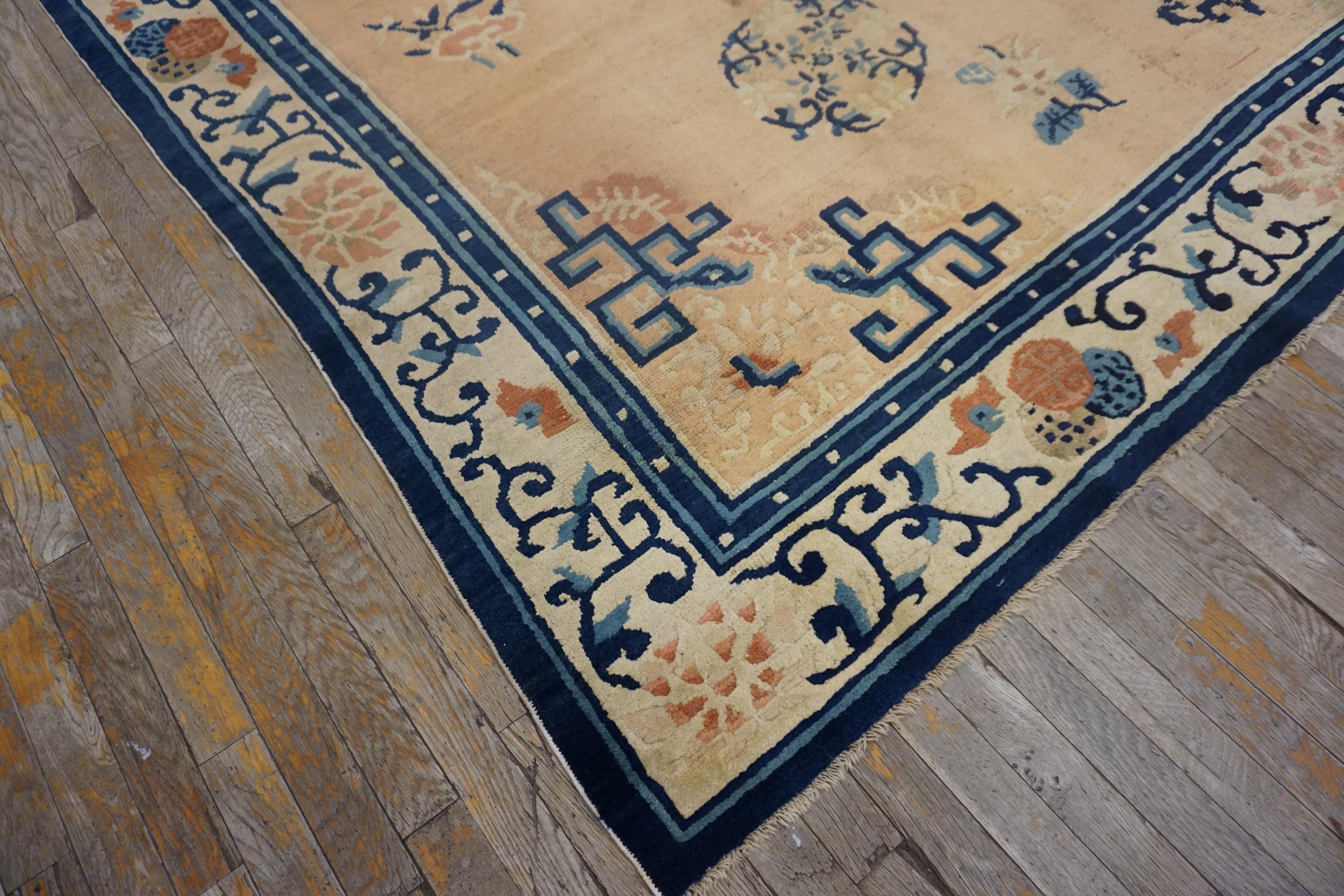 Chinois Tapis chinois Ningxia de la fin du 19ème siècle ( 8'' x 9''6
