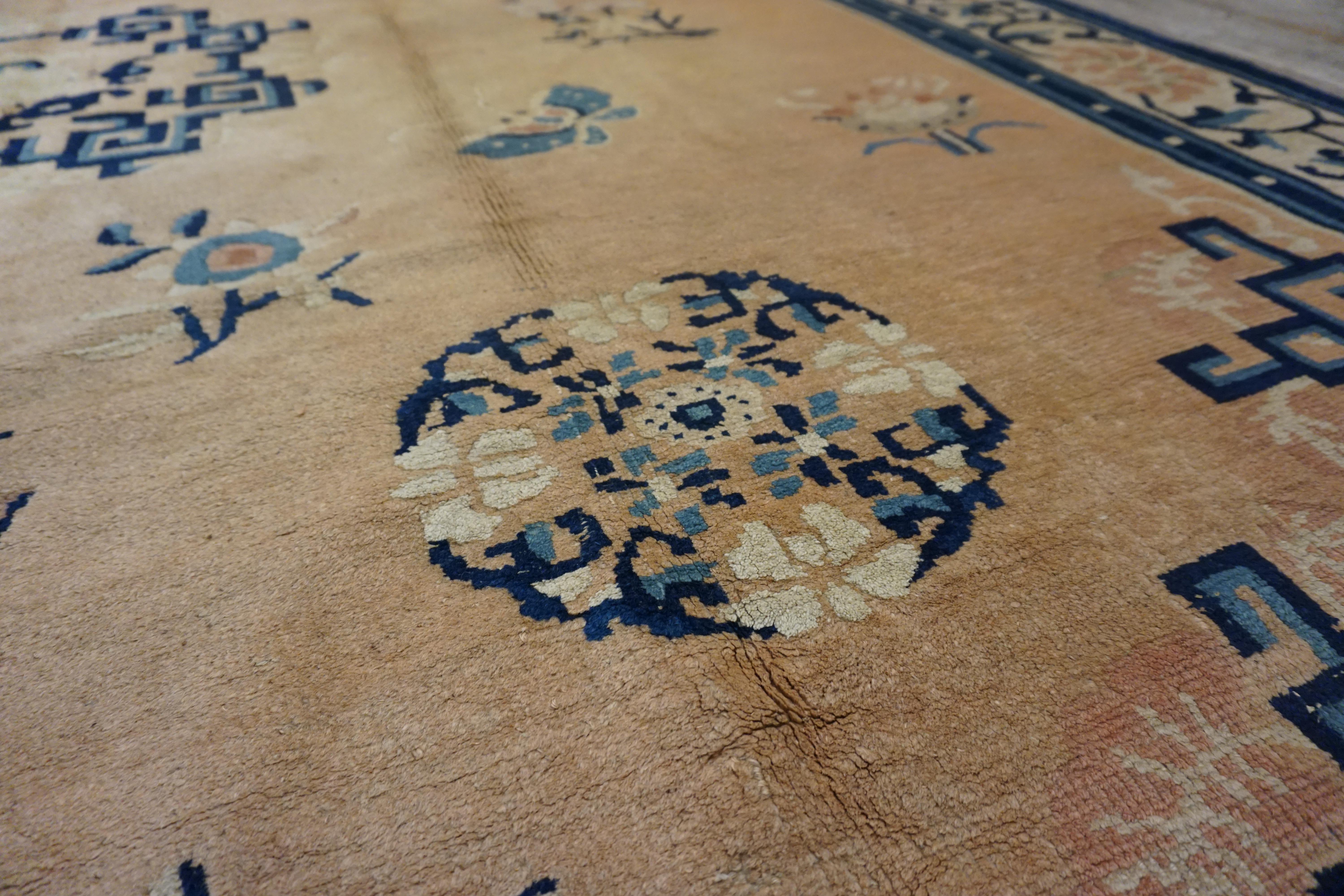 Laine Tapis chinois Ningxia de la fin du 19ème siècle ( 8'' x 9''6