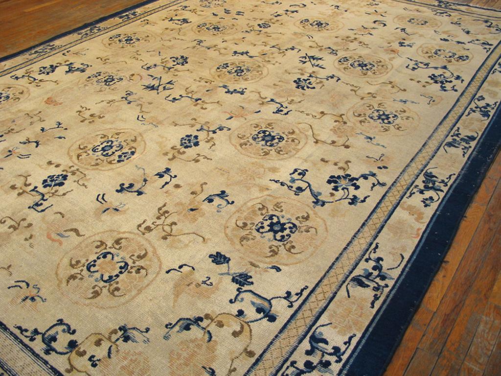 Mid-19th Century Mid 19th Century Chinese Ningxia Carpet ( 9' x 13' - 275 x 395 cm )  For Sale