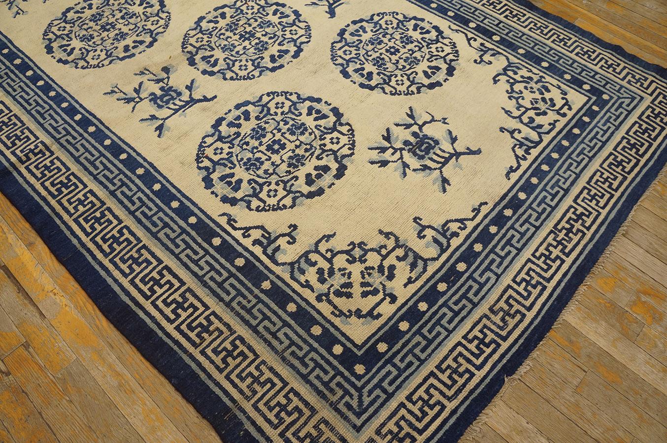 Mid-19th Century Chinese Ningxia Carpet ( 5'2