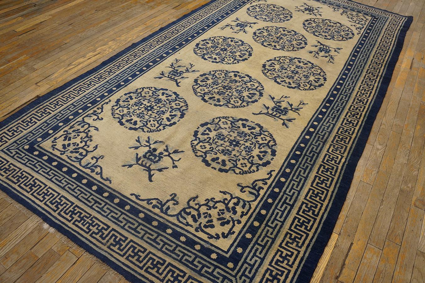 Mid-19th Century Chinese Ningxia Carpet ( 5'2