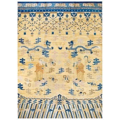 Chinesischer Ningxia-Teppich aus dem frühen 19. Jahrhundert ( 10'2" x 14'6" - 310 x 442)