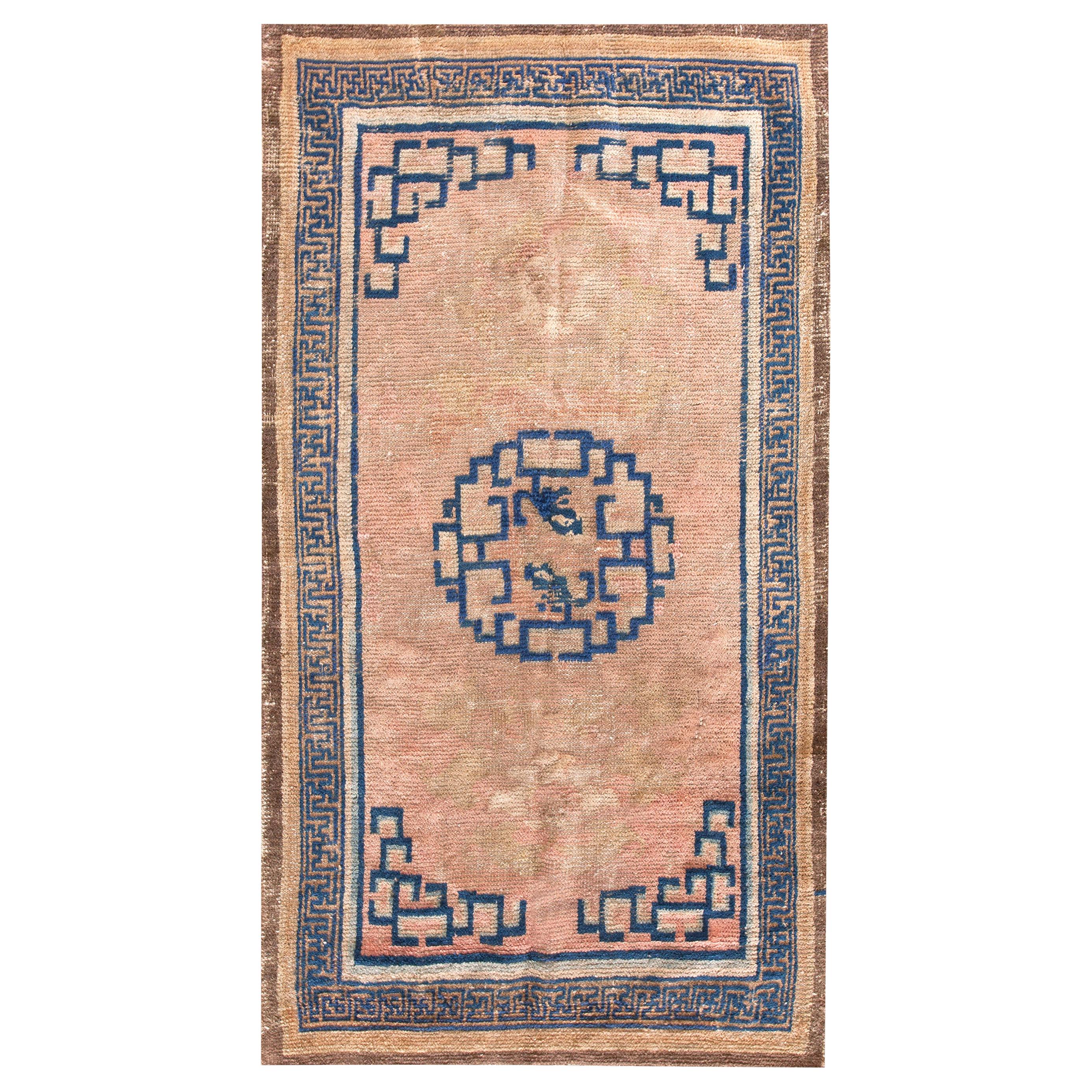 Antique Chinese Ningxia Rug 2' 7" x 4' 9"  For Sale