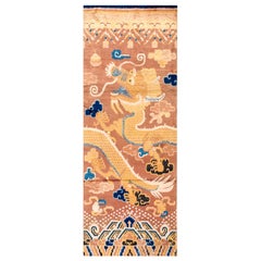 Chinesischer Ningxia-Säulenteppich des frühen 19. Jahrhunderts ( 3'4" x 8'8" - 102 x 264")