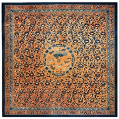 Antique Mid 19th Century Chinese Ningxia Carpet ( 17'10" x 17'10" - 545 x 545 )