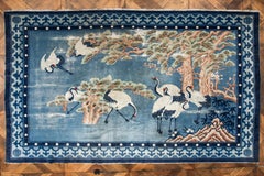 Antique Chinese Ningxia rug with storks 275 X 190 cm