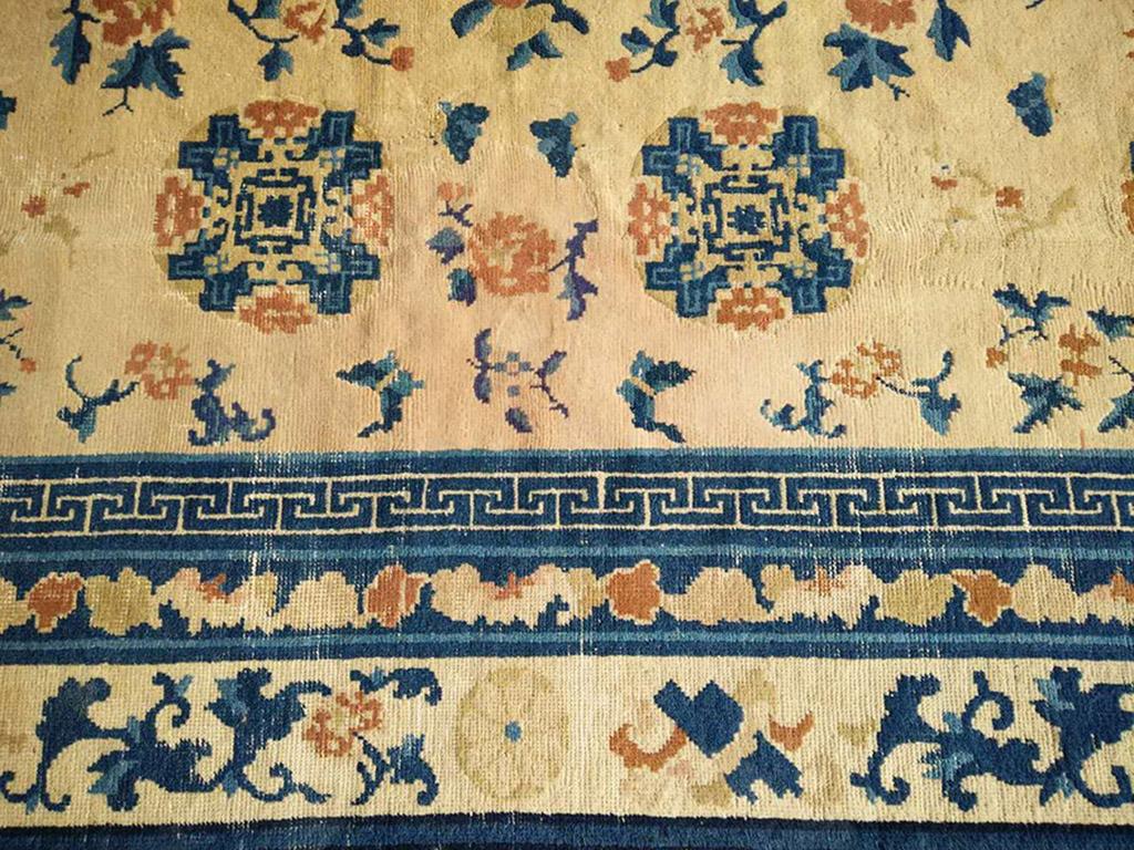 Late 19th Century Chinese Ningxia Carpet ( 10'4