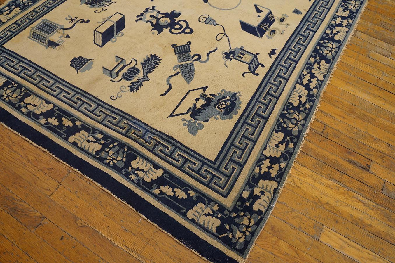 Mid 19th Century Chinese Ningxia Carpet ( 5' 6'' x 10' 7'' - 167 x 322 cm ) For Sale 4