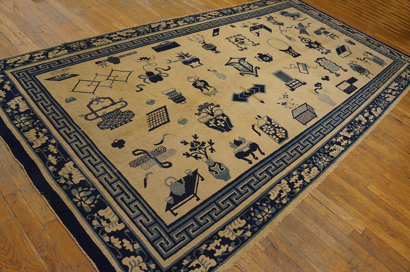 Mid 19th Century Chinese Ningxia Carpet ( 5' 6'' x 10' 7'' - 167 x 322 cm ) In Good Condition For Sale In New York, NY