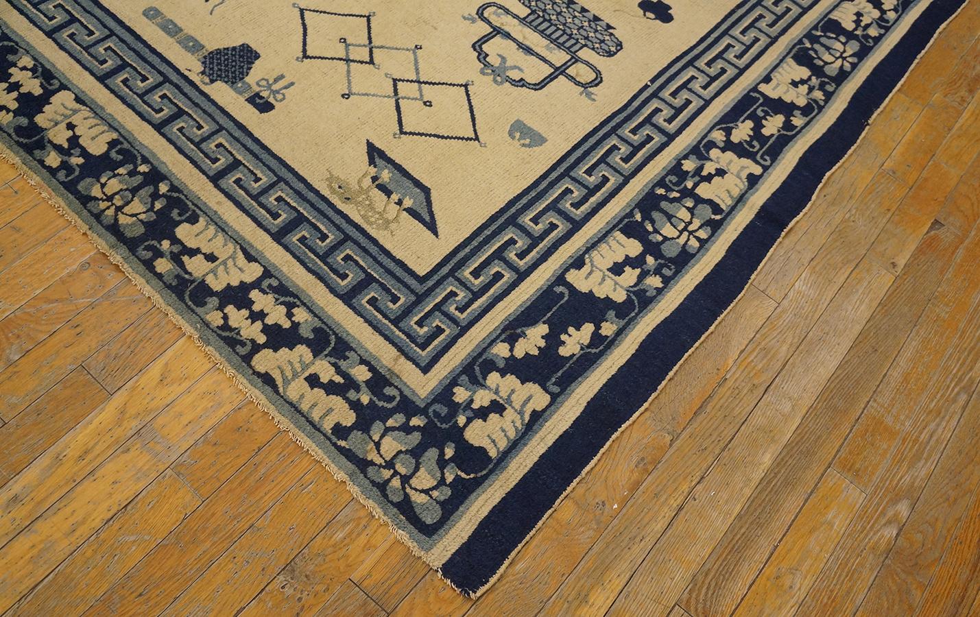 Wool Mid 19th Century Chinese Ningxia Carpet ( 5' 6'' x 10' 7'' - 167 x 322 cm ) For Sale