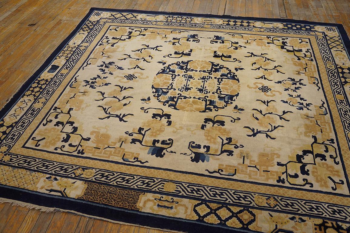 Mid 19th Century W. Chinese Ningxia Carpet ( 6'6