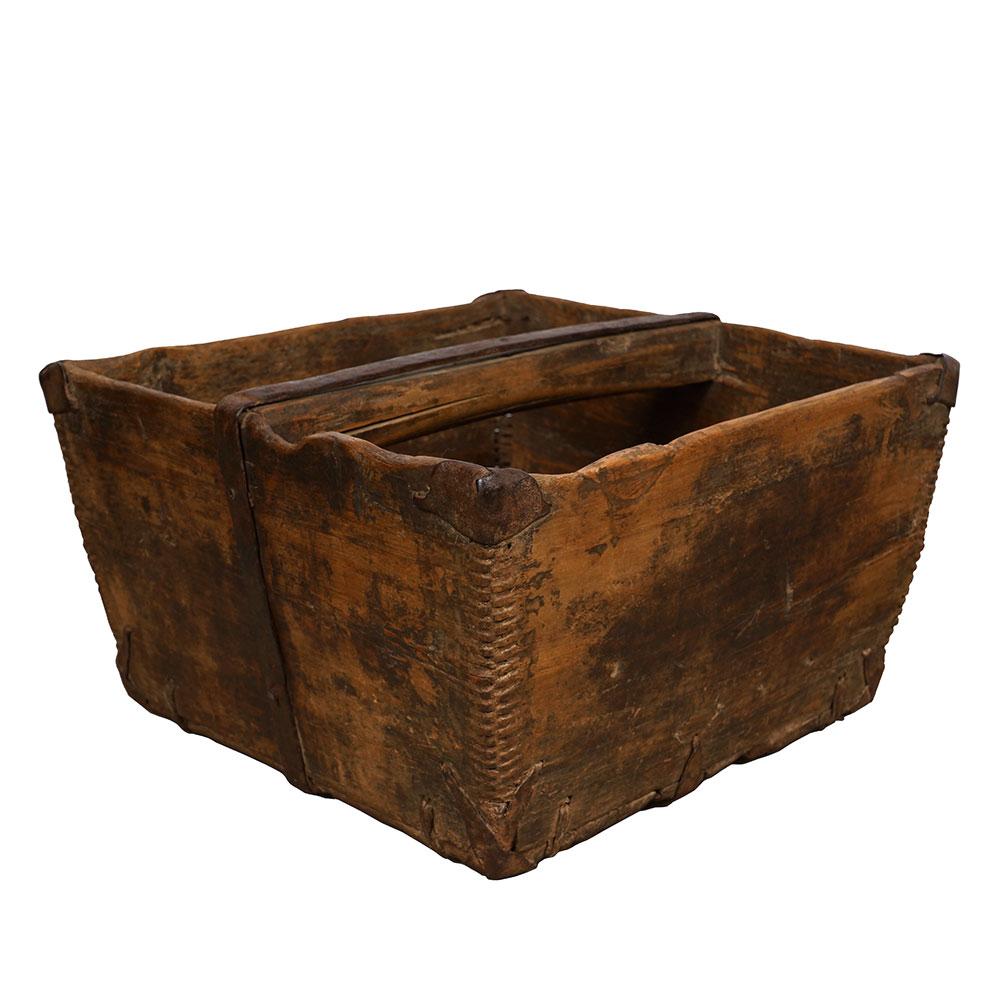 Look at this primitive Antique Chinese Official Wooden Rice Measurement Bucket 