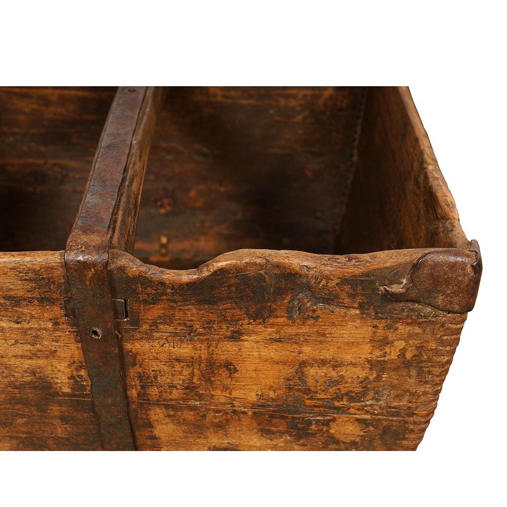 19th Century Antique Chinese Official Wooden Rice Grain Bucket For Sale