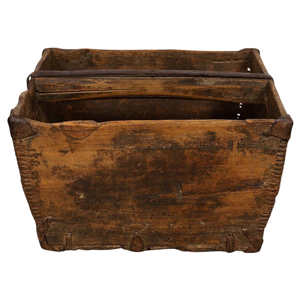 Antique Chinese Official Wooden Rice Grain Bucket For Sale