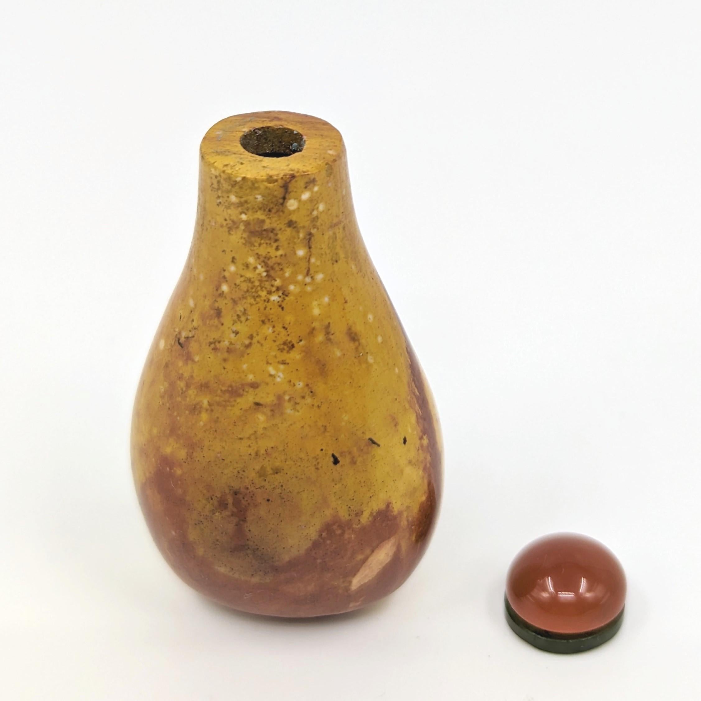 Antique Chinese Opaque Layered Amber Snuff Bottle 18c Qing 2