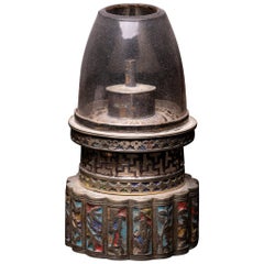 Retro Chinese Opium Lamp with Round Base that is Multi-lobed