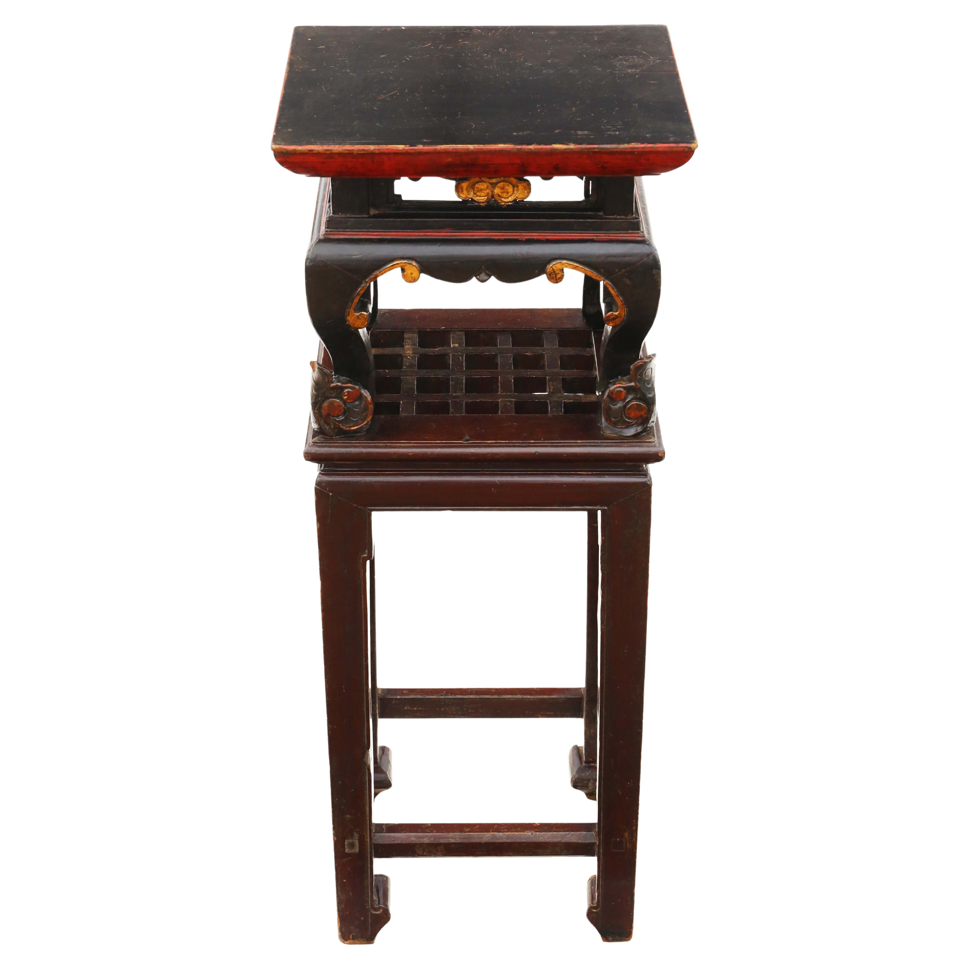 Antique Chinese oriental painted side occasional table stand C1920 For Sale