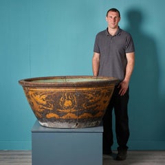 Antique Chinese Oval Fish Bowl Planter