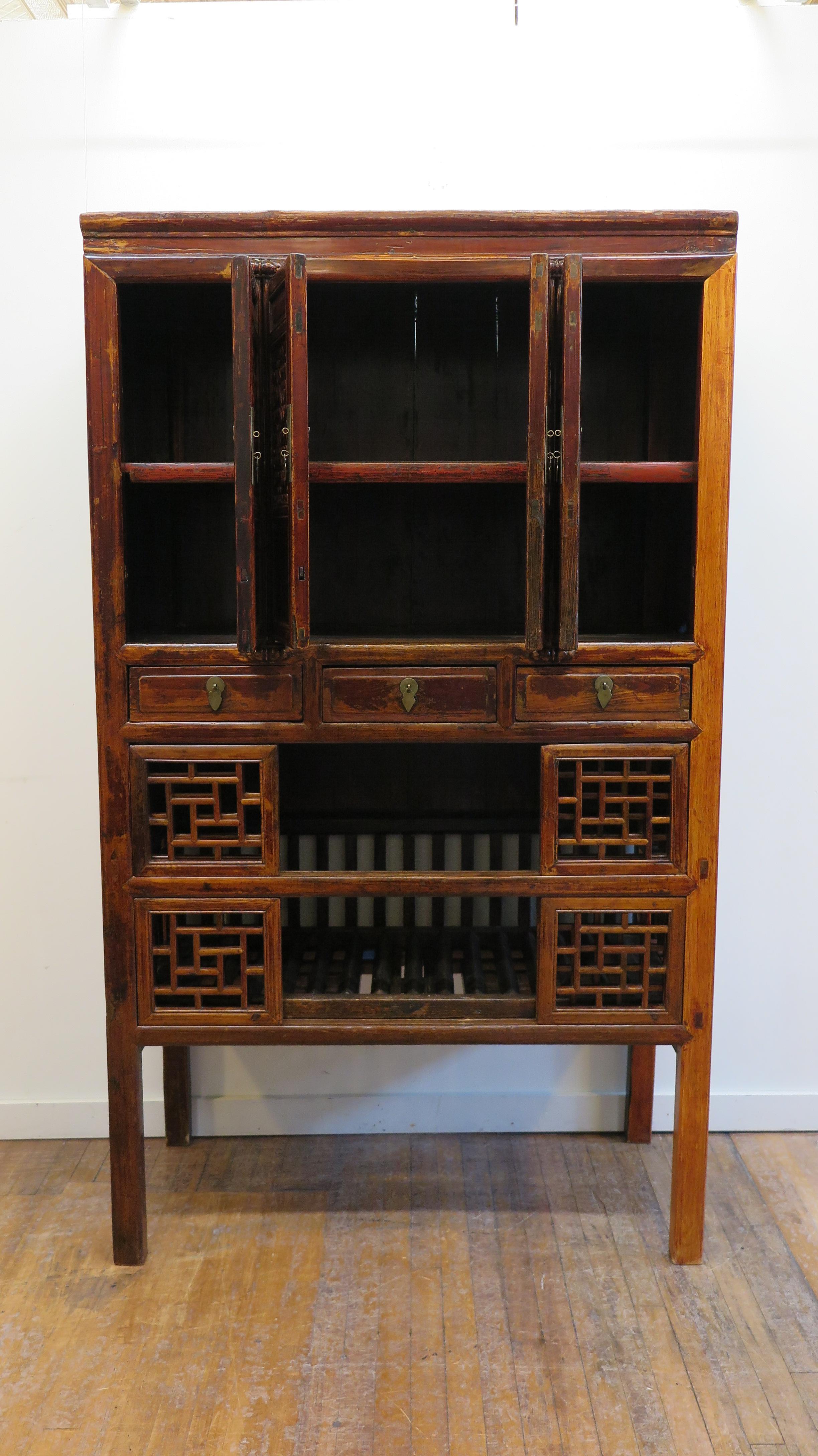 Late 19th Century Antique Chinese Pantry Cabinet