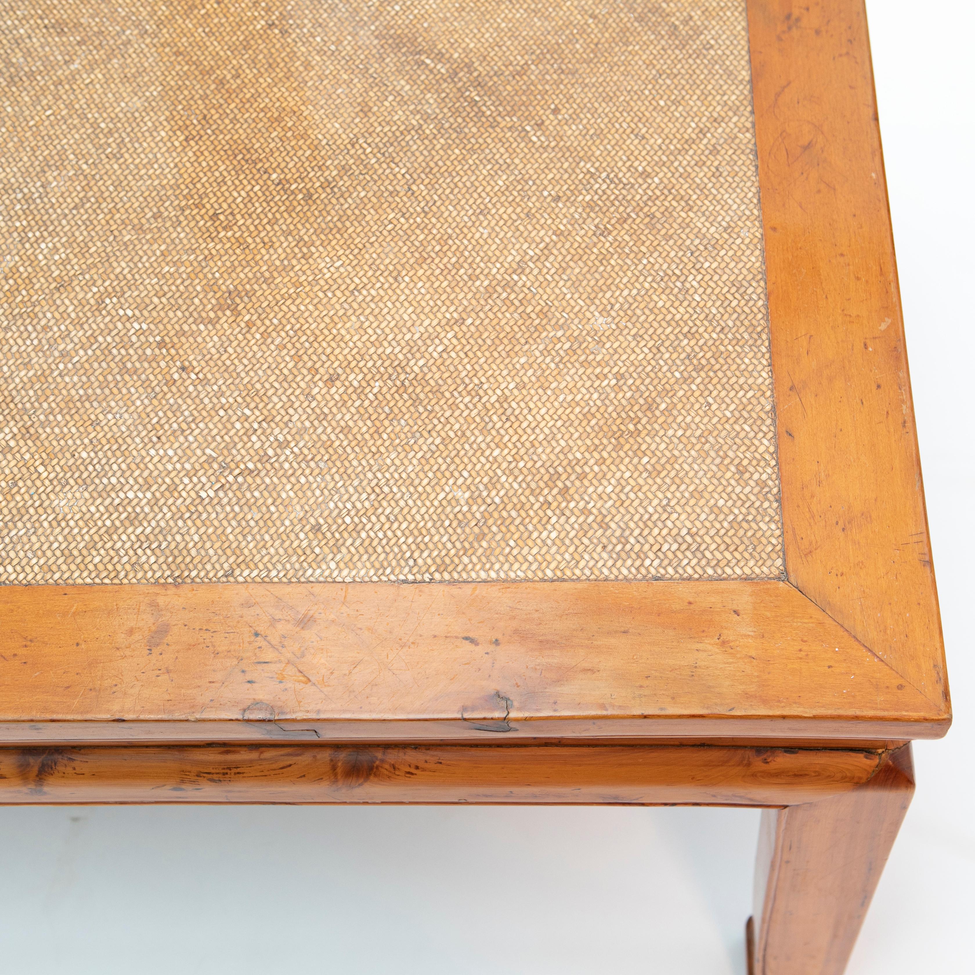 Ming Peach wood & Hard Cane Coffee Table For Sale
