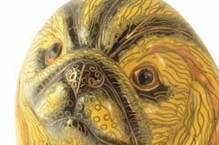 Antique Chinese Pekinese Dog Cloisonné / Enamel Yellow 19th Century, China