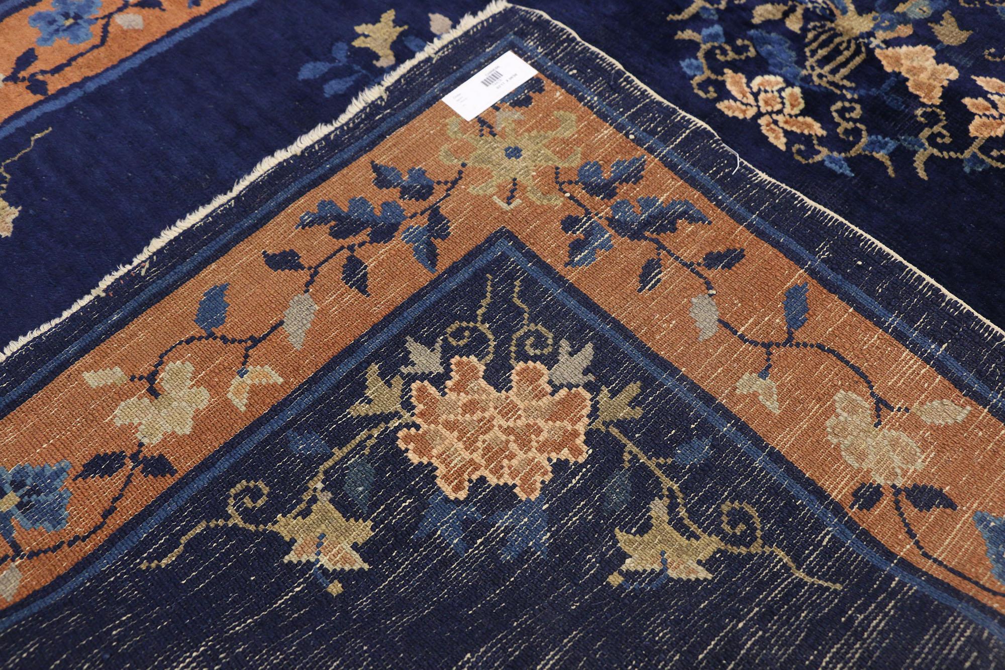 Ancien tapis d'appoint chinois de Pékin de style Art déco chinois Bon état - En vente à Dallas, TX