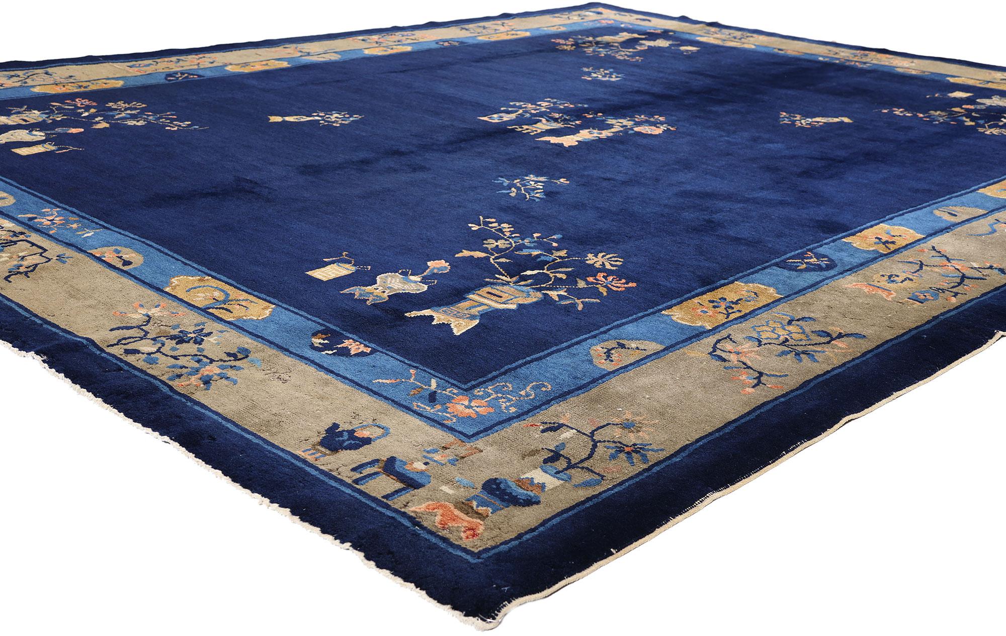 Tapis chinois ancien de Pékin de style chinois traditionnel et chinoiserie en vente 4