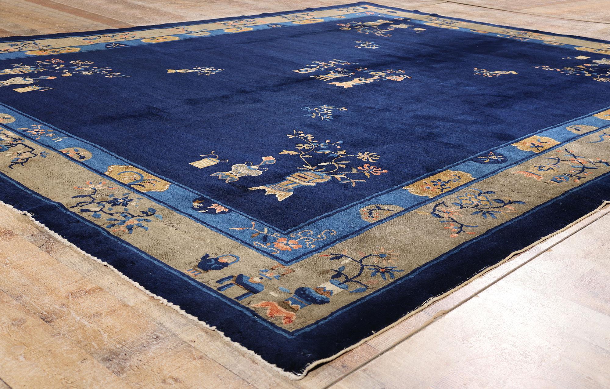 Tapis chinois ancien de Pékin de style chinois traditionnel et chinoiserie en vente 5