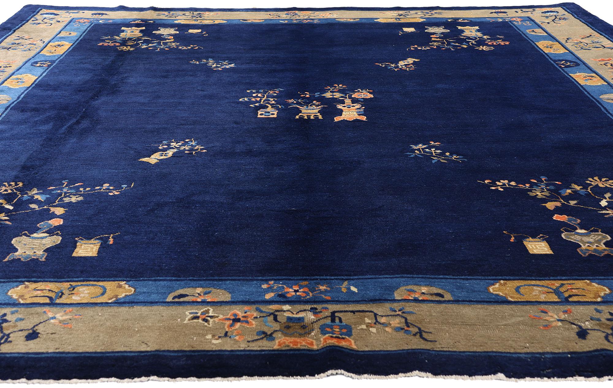 Tapis chinois ancien de Pékin de style chinois traditionnel et chinoiserie en vente 6