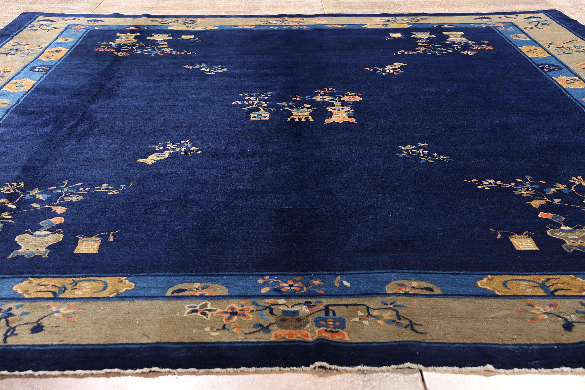 Tapis chinois ancien de Pékin de style chinois traditionnel et chinoiserie en vente 7