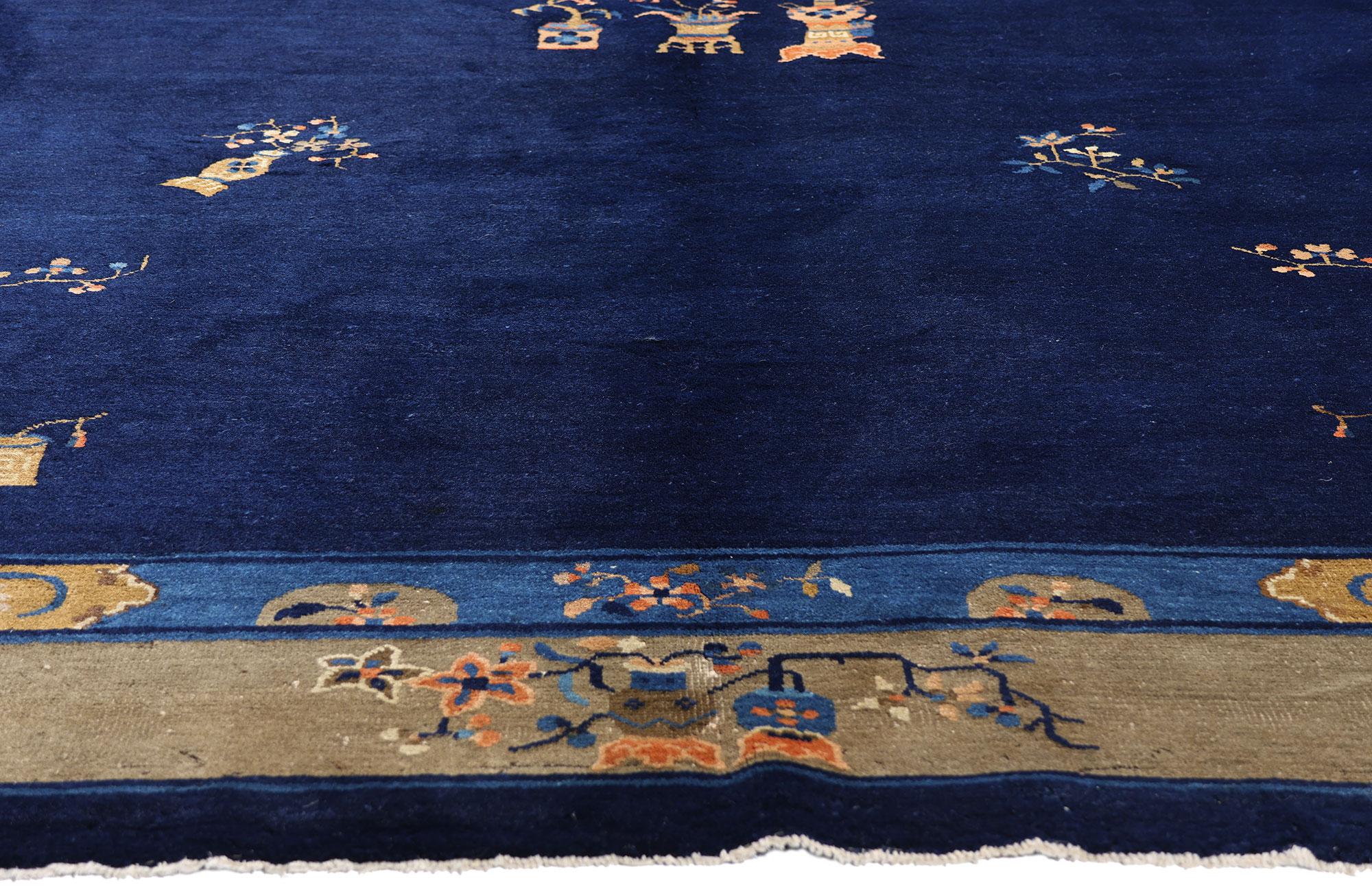 Tapis chinois ancien de Pékin de style chinois traditionnel et chinoiserie en vente 9