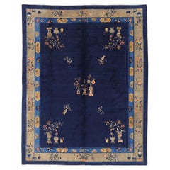 Tapis chinois ancien de Pékin de style chinois traditionnel et chinoiserie