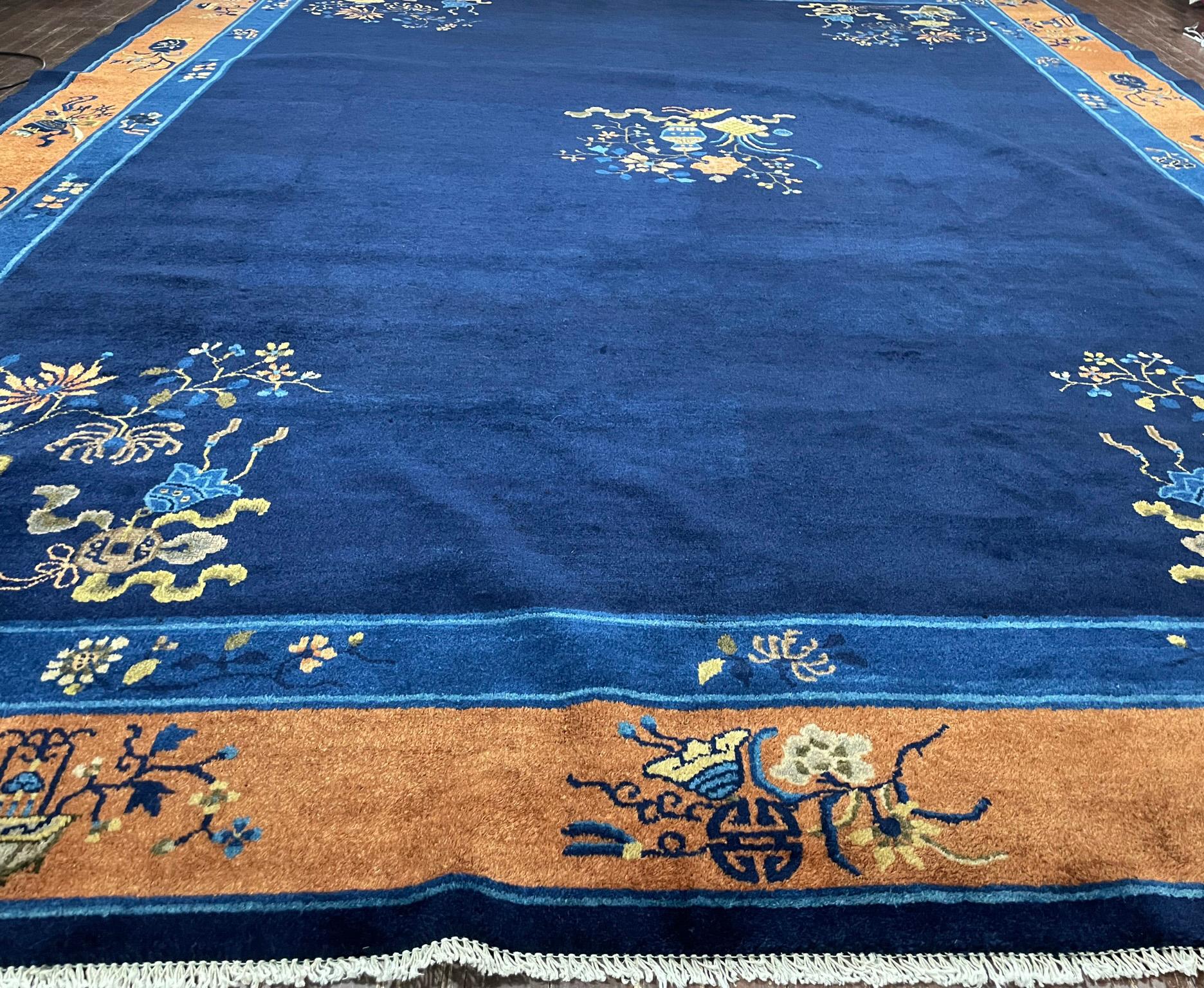 20th Century Antique Chinese Peking/Art Deco Carpet, C-1910 For Sale