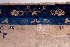Antique Chinese Peking blue carpet, Hand-knotted