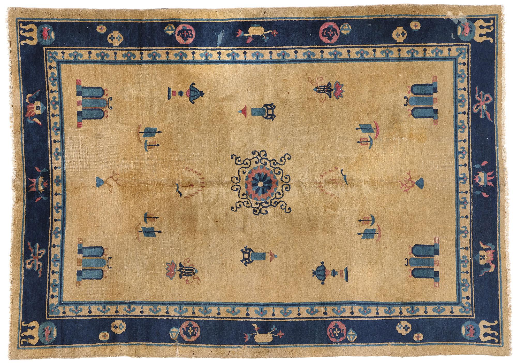 Tapis chinois pékinois ancien, 06'03 x 08'07 en vente 2