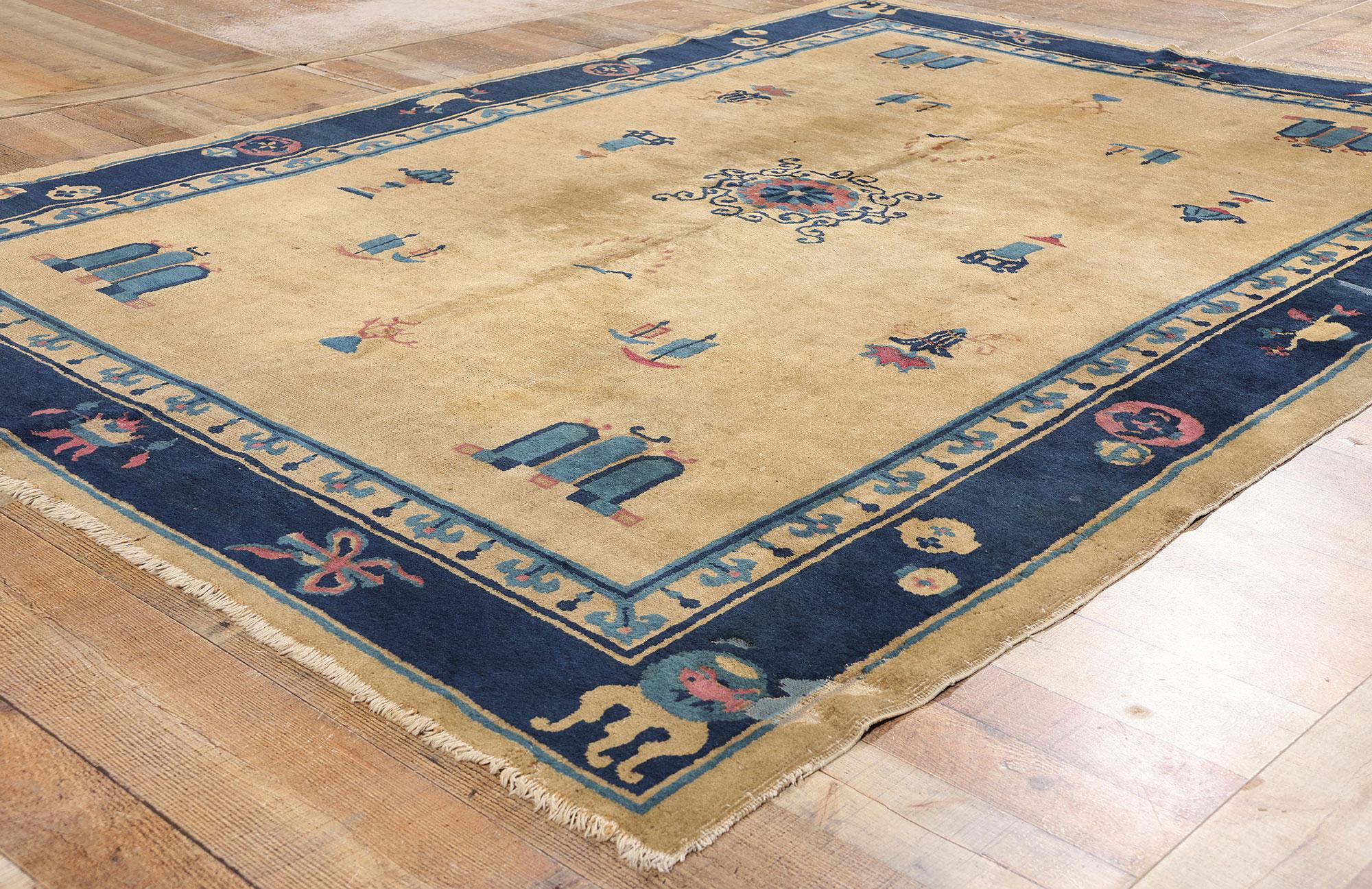 20ième siècle Tapis chinois pékinois ancien, 06'03 x 08'07 en vente