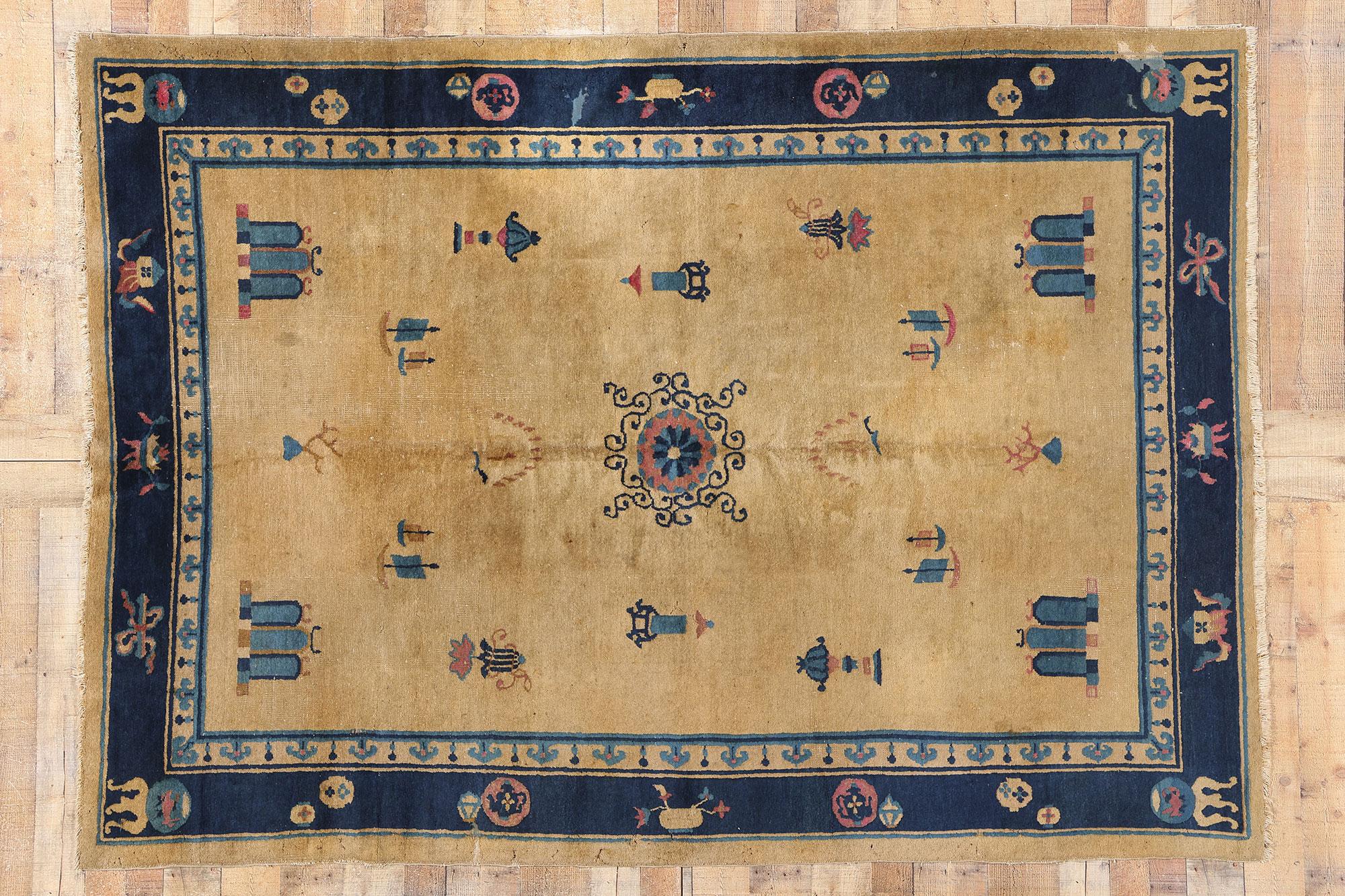 Tapis chinois pékinois ancien, 06'03 x 08'07 en vente 1