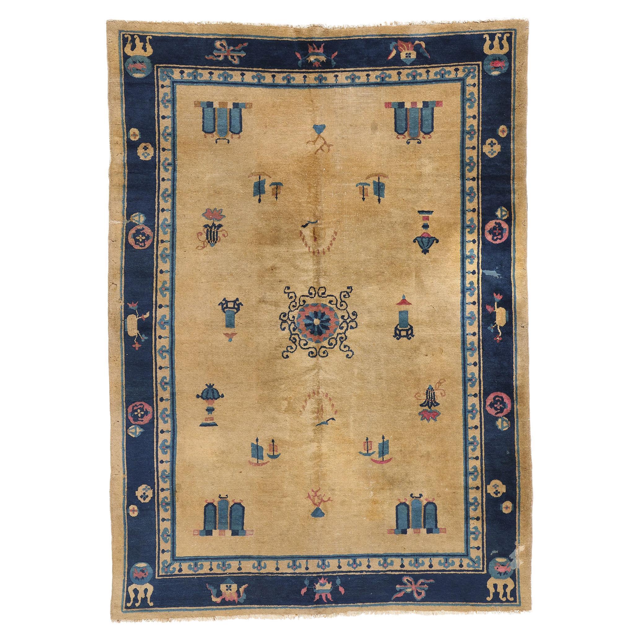 Antique Chinese Peking Carpet, 06'03 x 08'07