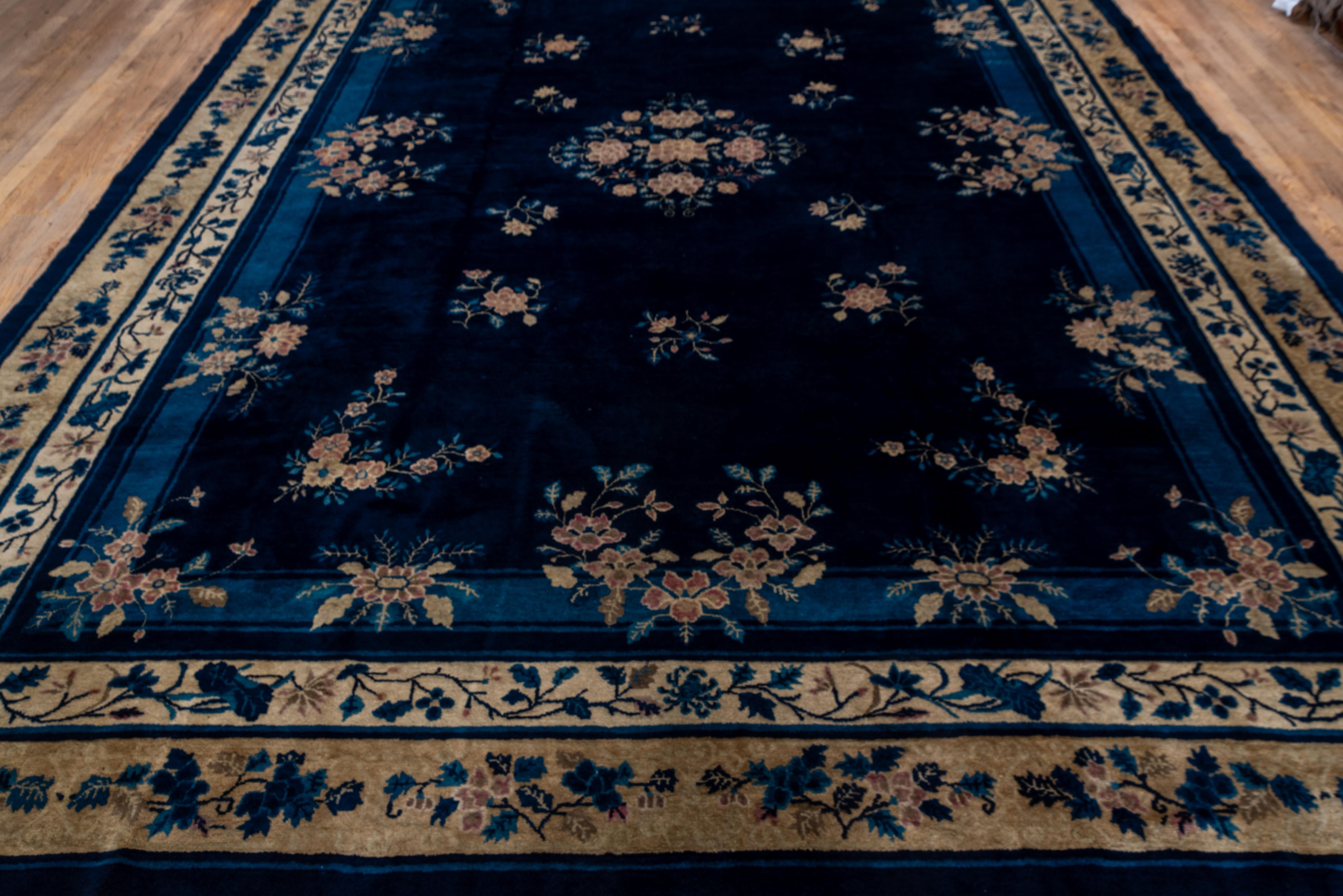 Chinese Export Antique Chinese Peking Carpet, Blue Field