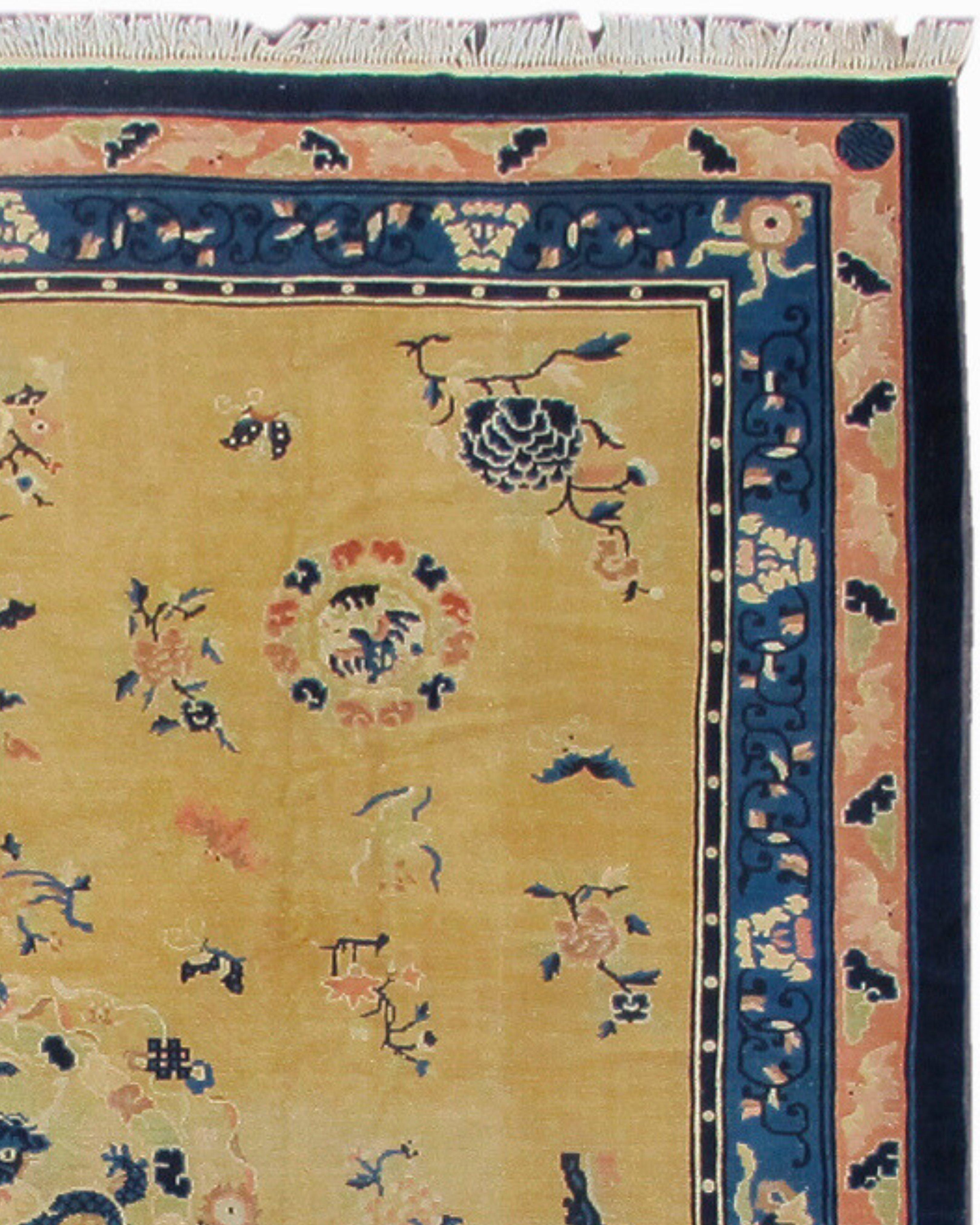 Hand-Woven Antique Chinese Peking Carpet, c. 1920 For Sale