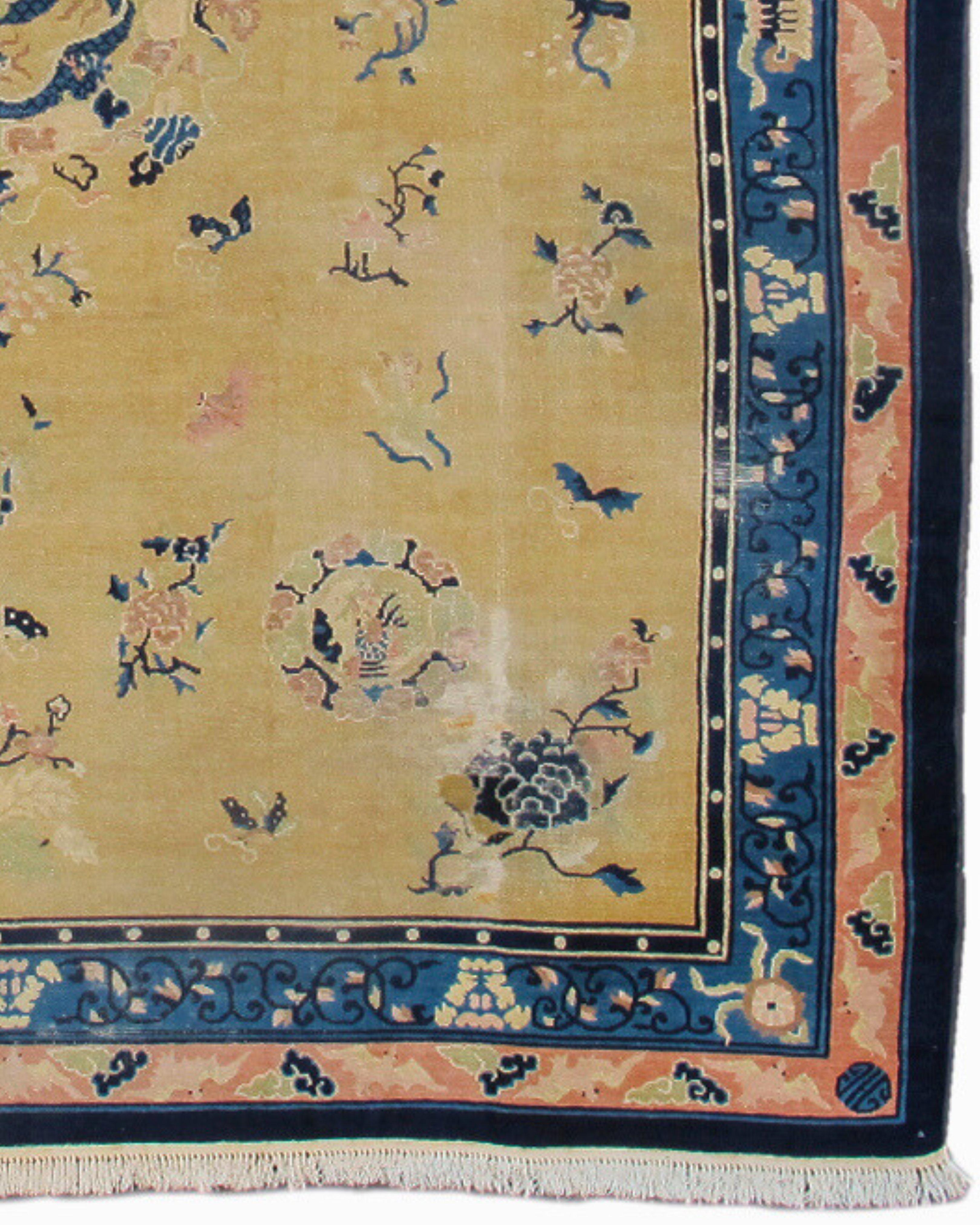 Wool Antique Chinese Peking Carpet, c. 1920 For Sale